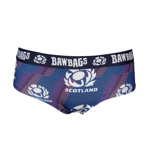 Bawbags Girls Scotland Rugby Winger Cool De Sacs Briefs Navy - Front